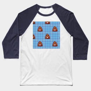 plaid poop emoji Baseball T-Shirt